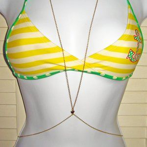 Gold Plated Single HEART Body Chain _ BC-18